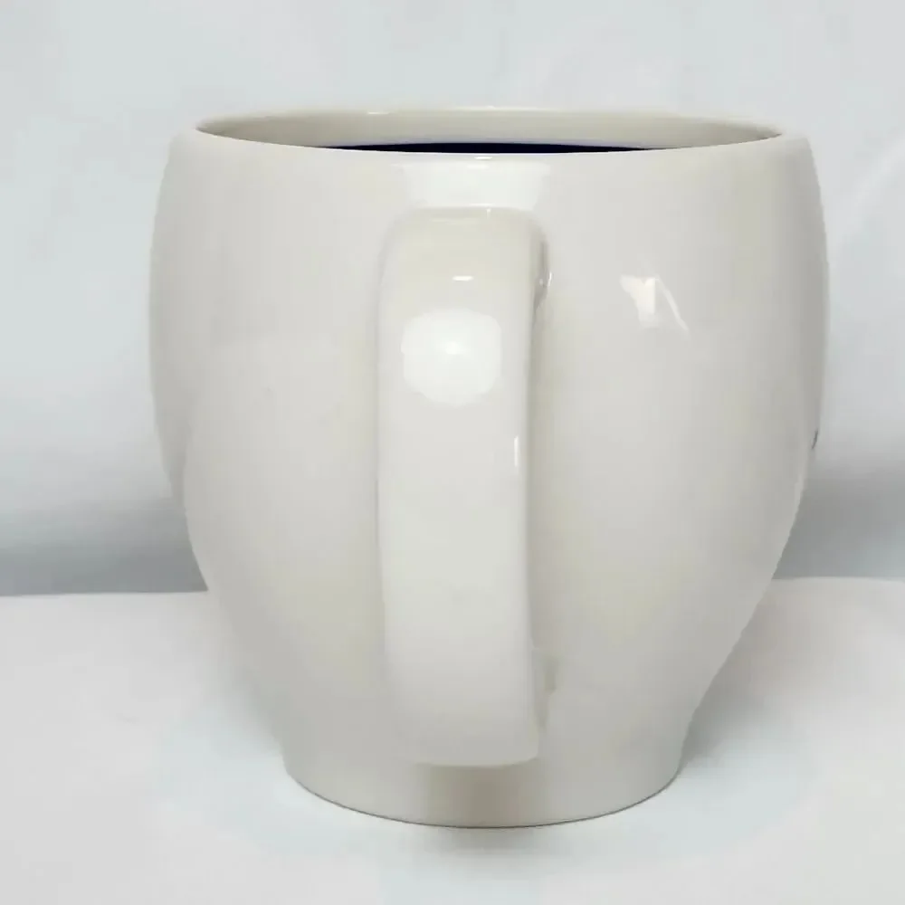☕️Vintage Starbucks 2003 White w/Blue Steaming Mug 8oz Coffee Cup